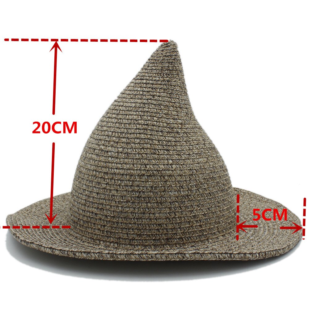 20CM Top Hat Child Kid Gandalf Witch Wizard Cosplay Party Carnival Halloween Braided Rope Ribbon Act Carnival Straw Hat Sun Cap