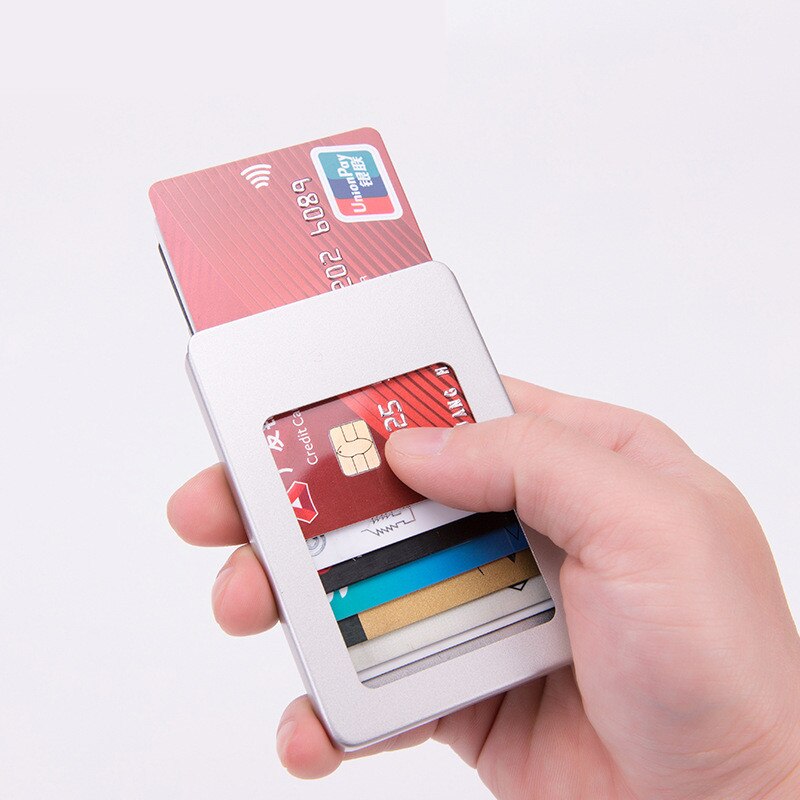 Minimalist Slim Card Holder for Men and Women Aluminum Alloy Card Case Credit Card Holder Box