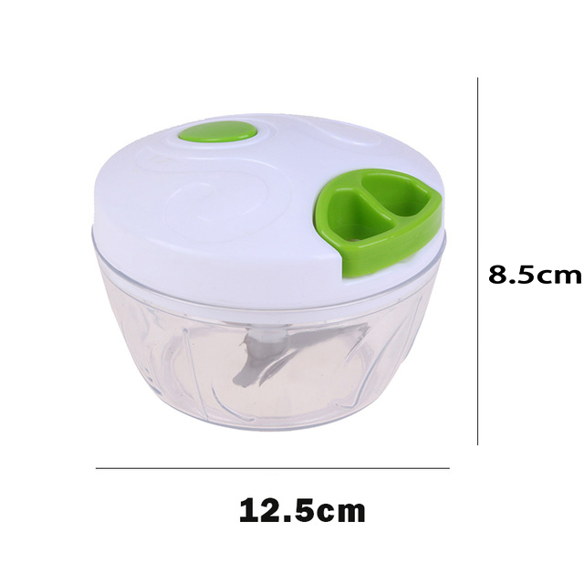 Multifunksjon løk nøttekvern kjøttkvern blender mikser manuell frukt grønnsakshakker håndtrekk matkutter rustfritt stål: Hvit