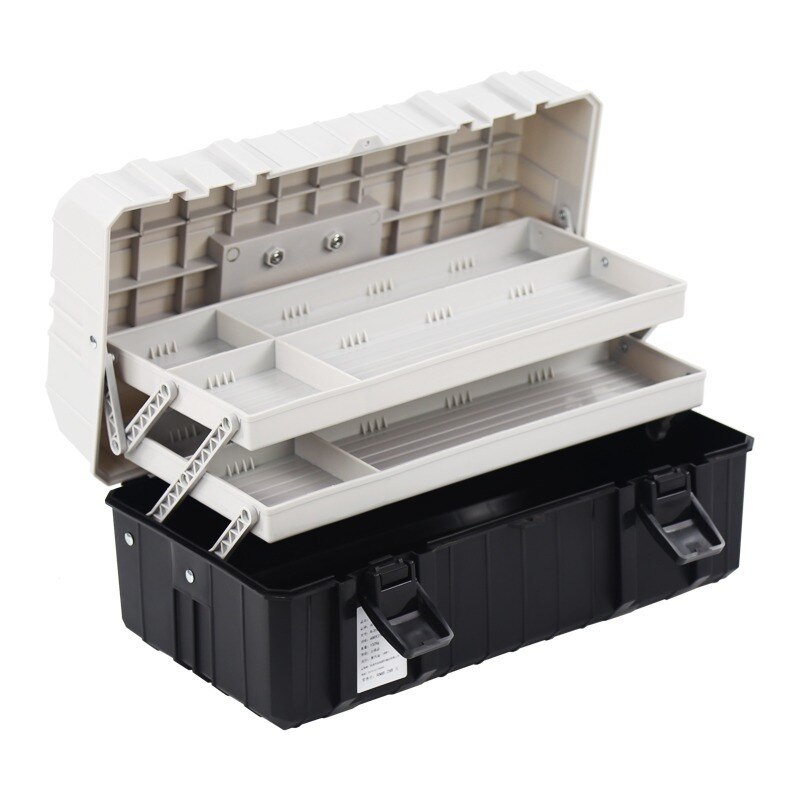 17 Inch Three Layer Plastic Foldable Toolbox Household Maintenance Electrician Tool Storage Case Multi-functional Box