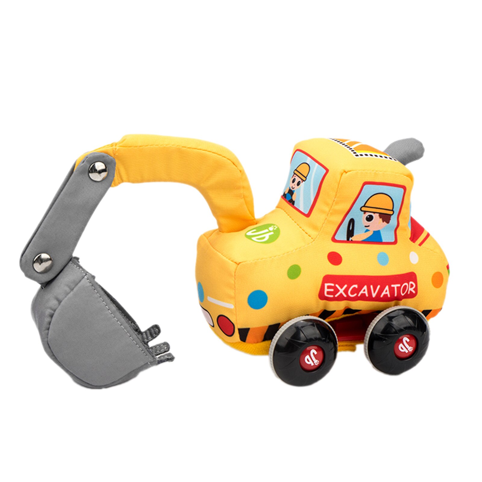 1pcs Car Model Toy Pull Back Car Toys Mobile Vehicle Excavator Model Kid Mini Cars Boy Toys Fabric Inertia Pull-Back Toy: Excavator