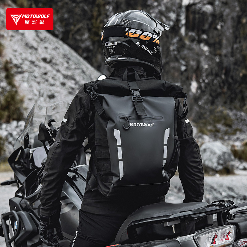 Motowolf-mochila impermeable para motocicleta, Bolsa duradera para motocicleta, mochila reflectante informal para ciclismo, gran capacidad, 20l