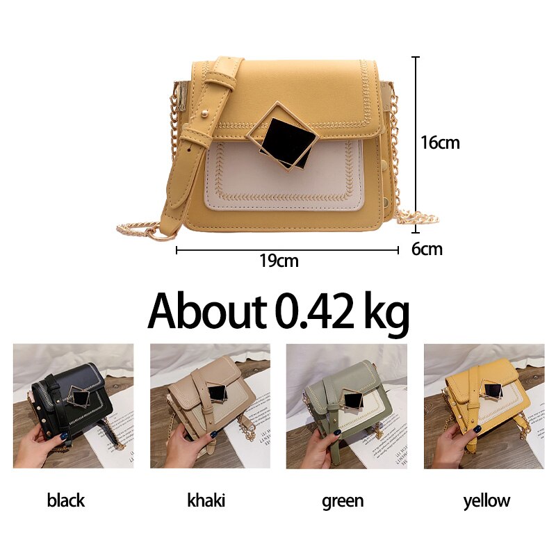 Chain Pu Leather Shoulder Bags for Women Small Crossbody Simple Special Lock Female Travel Handbags