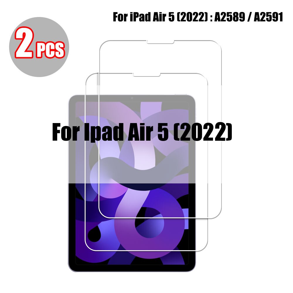 2 sztuk szkło hartowane dla Ipad Pro 11 12.9 9 10.2 10.5 Air 4 3 2 ochraniacz ekranu tabletu dla Ipad Mini 6 5 4 3 1 2020 2021 szklany: For ipad Air 5 2022