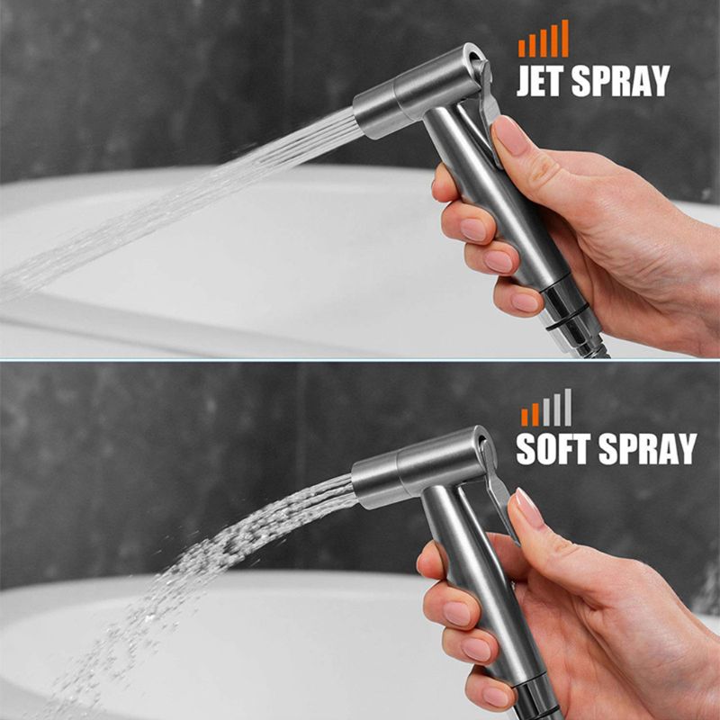 Håndholdt rustfritt stål bidet sprøyte bleie sprøyte sett til dårlig baby klut bleie bidet vedlegg toalett