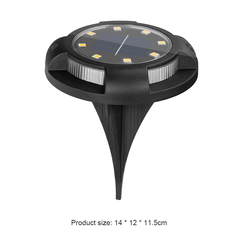 4Pcs Solar Powered Ground Light Waterproof Garden Pathway Deck Lights with Lawn Outdoor Buried Light Plug-in Lamp