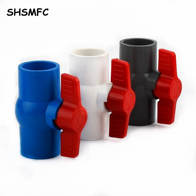 1PC 20~110mm PVC Pipe Socket Ball Valve Aquarium Fish Tank Connectors Fittings Garden Irrigation System Adapter PVC Ball Valve