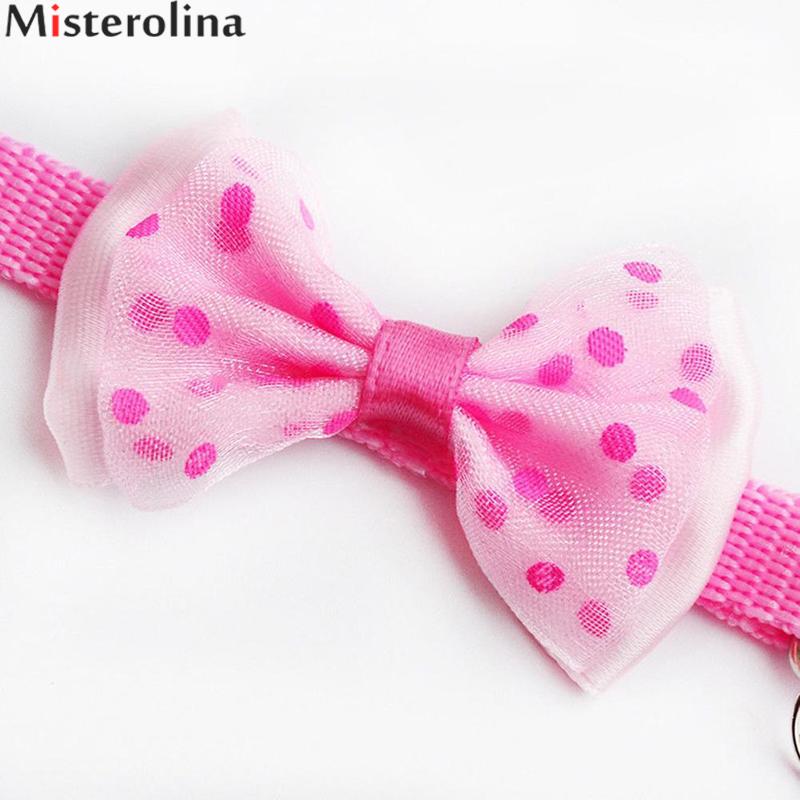 Misterolina katte hunde butterfly krave justerbar klokke slips halsbånd dejlige katte hund hvalp butterfly halsbånd kæledyrsartikler peq 2196