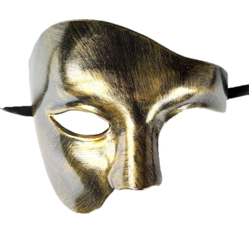 Steampunk Phantom Plastic Adult Half Face Mask Carnival Festival Bar Opera Stage Costume Prop Halloween Party Cosplay: Beige