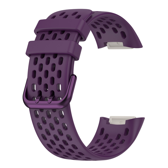 Andningsbart gummiband för fitbit charge 5 correa sport ersättningssilikonarmband för fitbit charge 6 klockarmband: S / Kolsvart