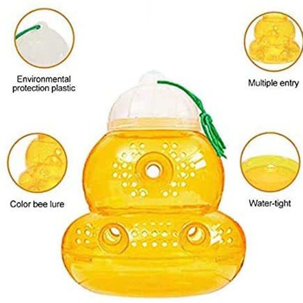 2 Packs Beehive Wasp Trap Hornets Yellow Jackets Wasp Repellent Hornet Trap Bee Catcher Home Garden Wasp Hornet Hanging Traps