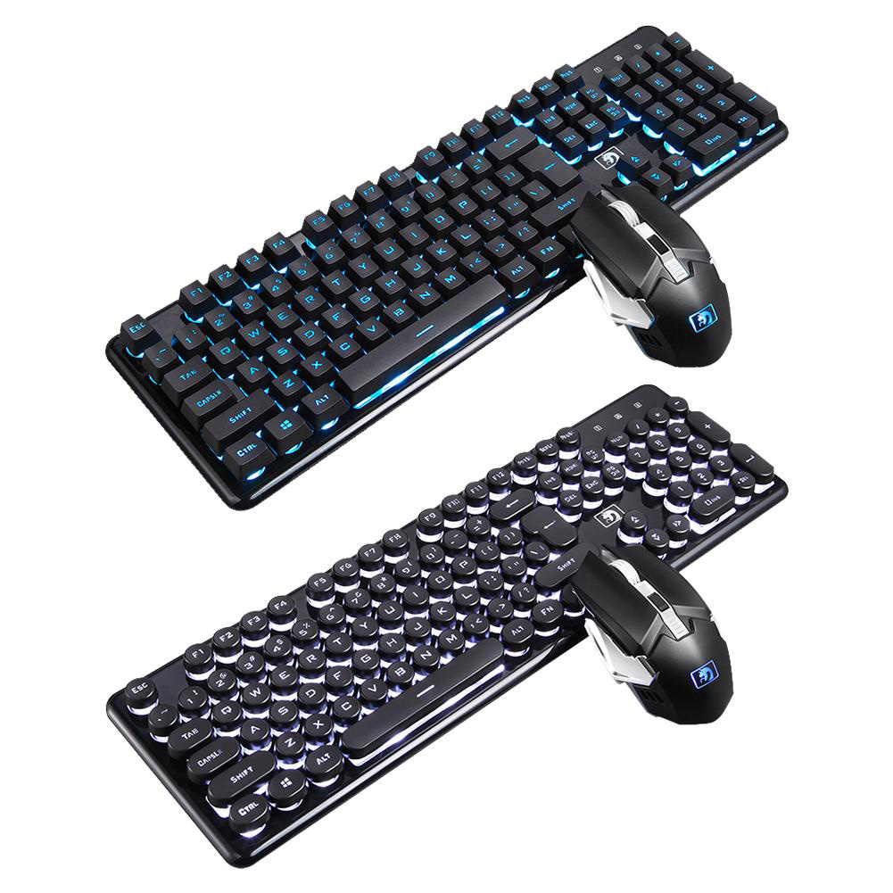 Rainbow Wireless Home Ergonomic 2400DPI Gaming Waterproof Colorful Cool Keyboard Mouse Combo Backlit Rechargeable PC For Xinmen
