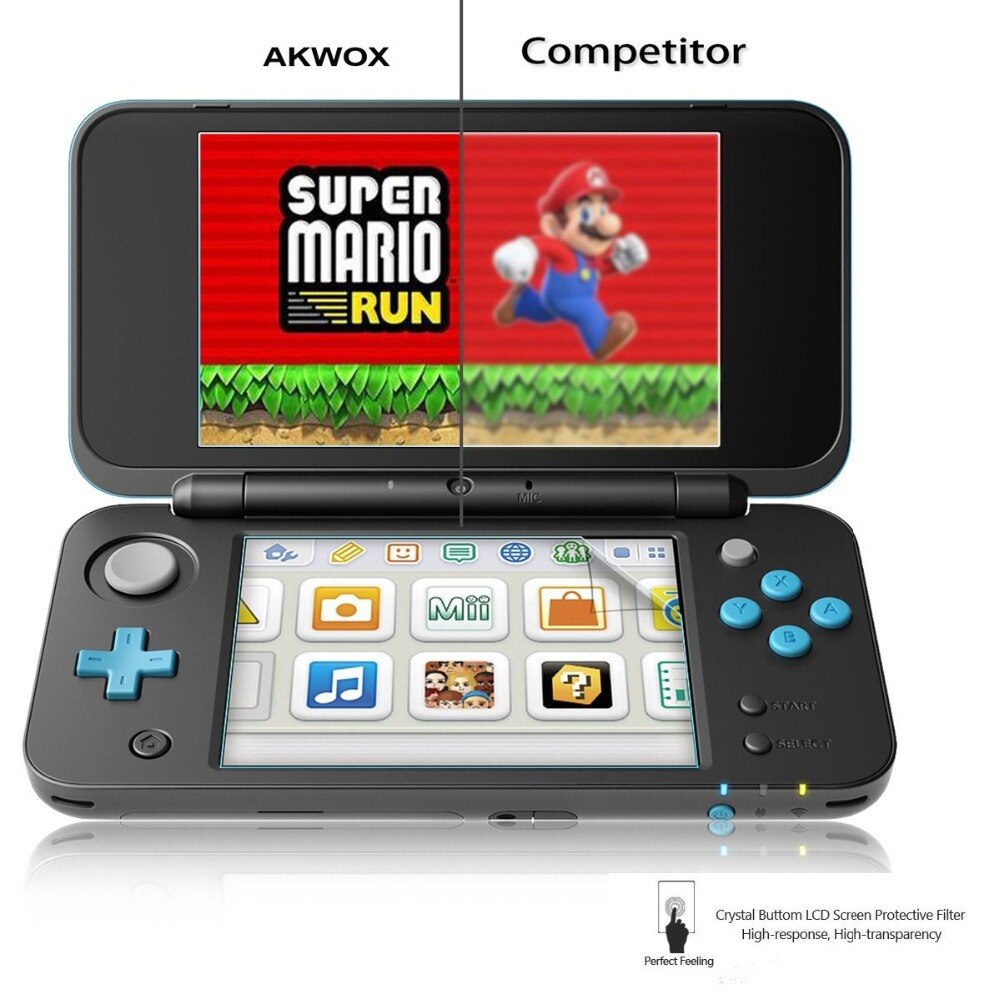 Verre trempé haut LCD protecteur d'écran HD cristal clair bouton LCD écran de protection filtre pour Nintendo 2DS XL 2DS LL