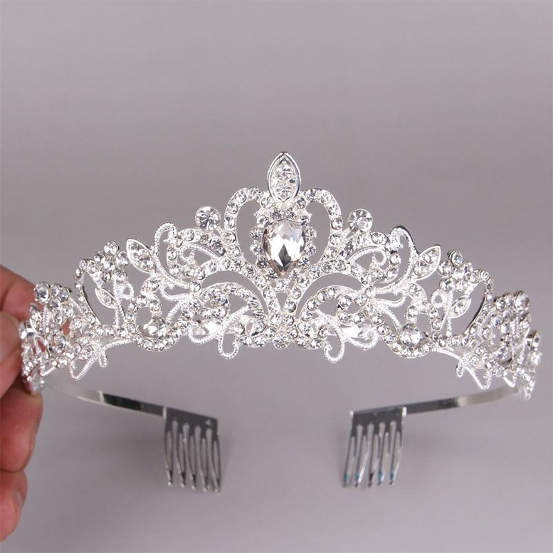 Bruidskroon met kristallen strass-steentjes, prinsessenkroon met kam, prachtige haarband voor vrouwen