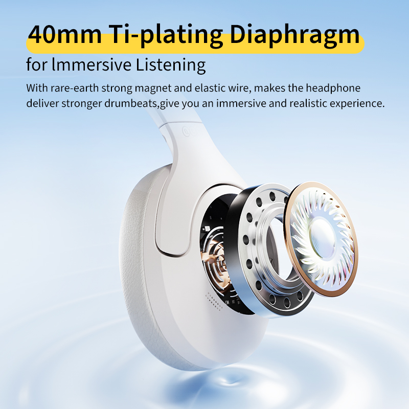 QCY H3 Lite ANC Kabellose Kopfhörer, aktive Geräuschunterdrückung, über-Ohr-Headset, Bluetooth 5.3-Kopfhörer, 40-mm-Treiber, HiFi-Klang, 60 Stunden
