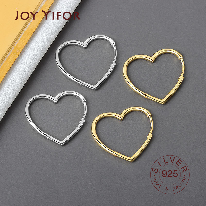 925 sterling zilveren oorbellen charme vrouwen trendy sieraden vintage eenvoudige retro feestaccessoires hart gouden oorbel