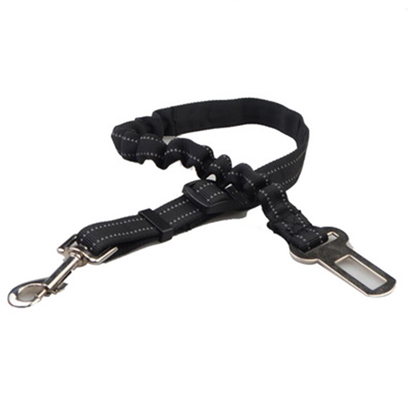 Autogordel voor huisdieren, intrekbare en verstelbare reflecterende elastische trekkoord voor honden, autogordel voor huisdieren, huisdierbenodigdheden: Zwart