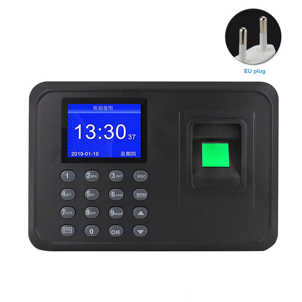 Large Capacity Checking Attendance School Voice Function Smart Time Recorder Office LCD Screen Management Biometric Fingerprint