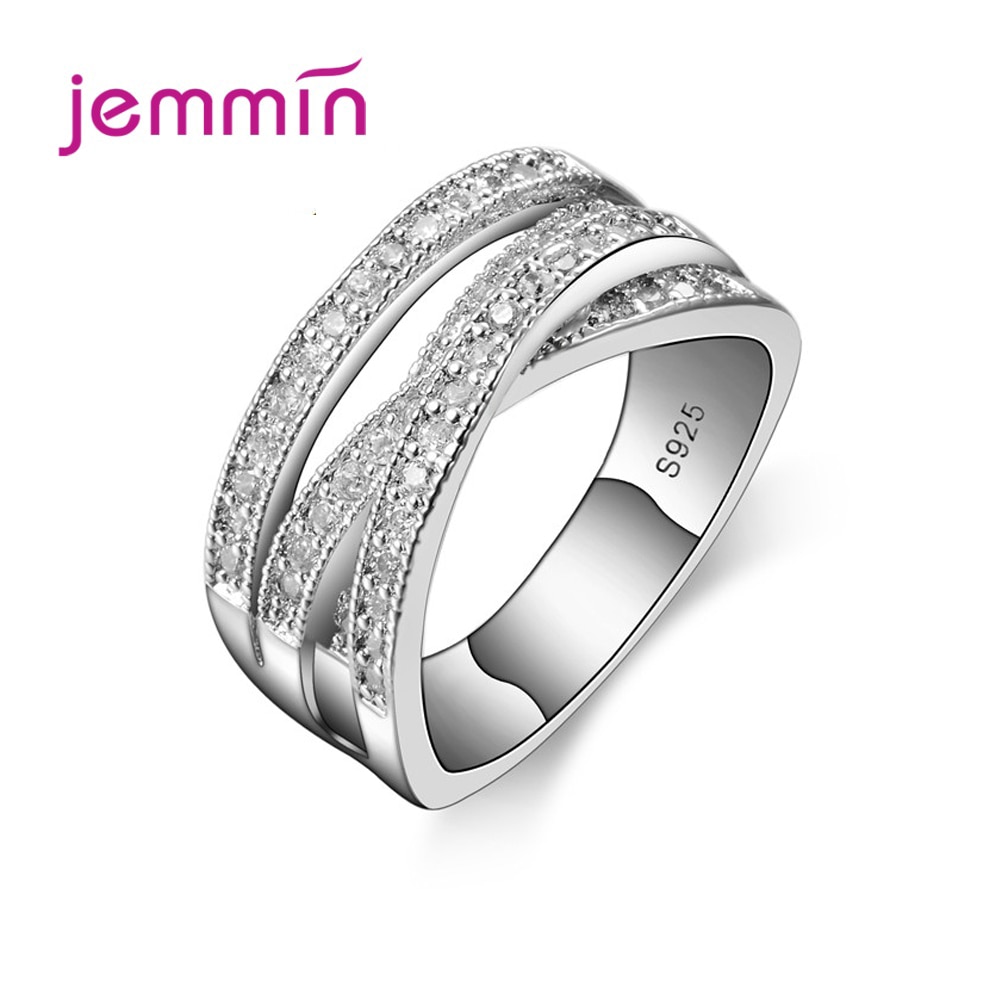 Elegante S925 Stamped Ringen Voor Vrouwen Party Bruids Sieraden 925 Sterling Silver Wedding Engagement Ring Maat 5 To13