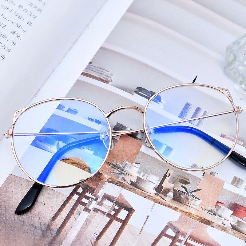 Computer Glasses Anti Blue Ray Glasses Blue Light Blocking Glasses Optical Eye Spectacle UV Blocking Gaming Filter Round Glasses