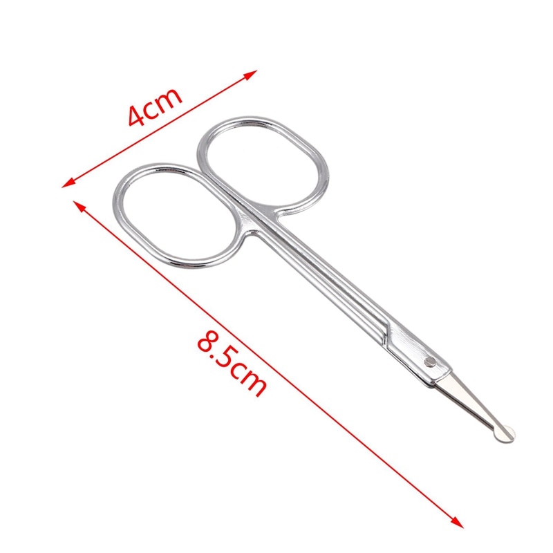 Tijeras de seguridad multiusos con punta redonda para vello Facial, ceja, barba, bigote y recorte de 2 uds.
