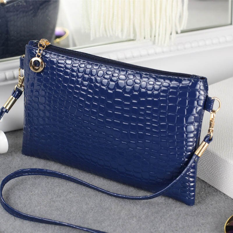 bolso de hombro de cuero para mujer, bolso de mano, bolso de mano, monedero Hobo, bolso de mensajero, mejor venta-WT: Azul