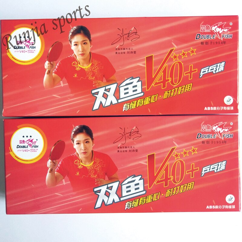 Originele Dubbele Vis V40 + 3 Sterren Tafeltennis Ballen Abs Polymeer Ballen Heeft Naad Materiaal Totaal 10 ballen Wihte