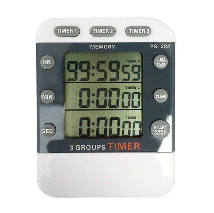Kitchen Timer Sports Exercise Reminder 99 Hours 12 / 24H 3 Groups Magnet Count Up Down Large Display Digital Time Timers Clock