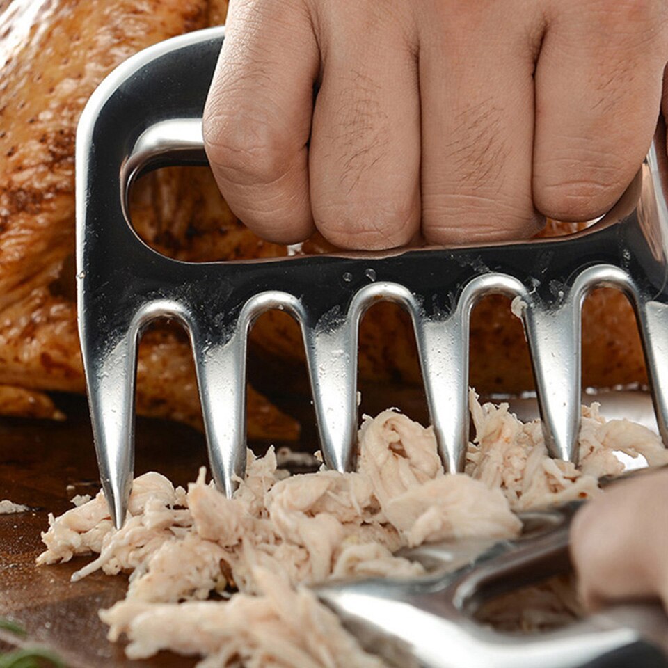 Stainless Steel Bear Claw Separator Cooked Food Cutter Turkey Fork Splitter BBQ Meat Shredder