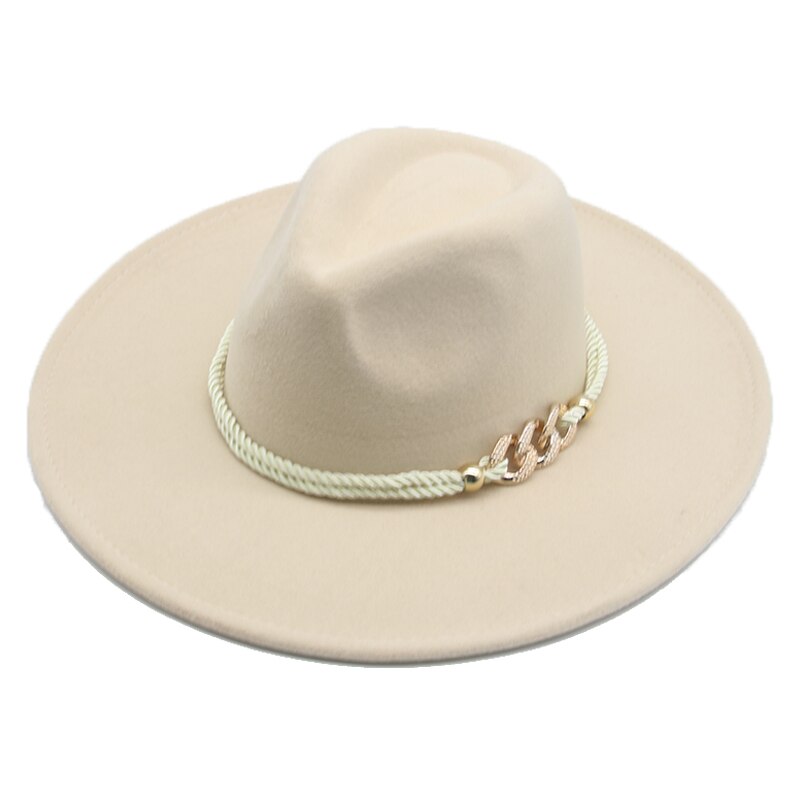 Grote Rand Winter Hoeden 9.5Cm Effen Kleur Kaki Winter Vrouwen Hoeden Brede Rand Formele Fedora Vilten Hoeden Vrouwen Hoeden sombrero De Mujer