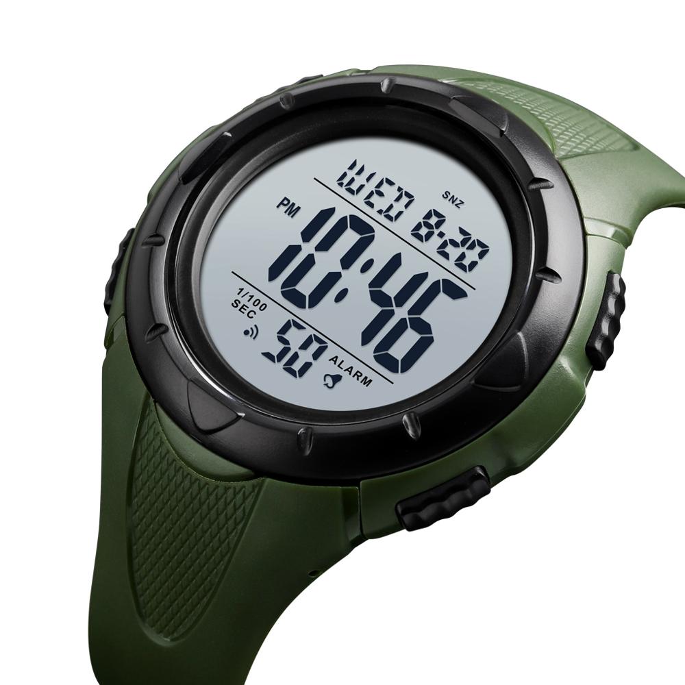 Skmei outdoor sport herenhorloge digitaal polshorloge led  pu 50m waterdicht datum week 12/24 uur klok herenhorloge grote wijzerplaat 1535
