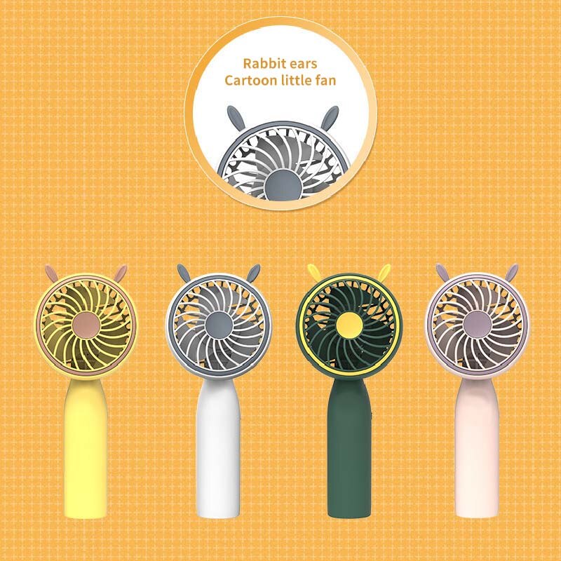 2022 Mini Portable Fan Cartoon Handheld Fan Portable Usb Charging Student Dormitory Cute Portable Mute
