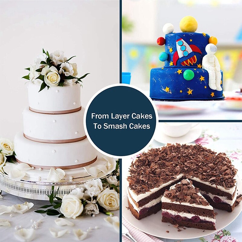 8 Inch Ronde Cake Tin Voor Bakken, Rvs Layer Cake Tins Pannen Set Van 3, mini Cake Bakvormen Set (Afneembare Base)