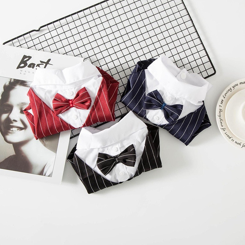 Costume de smoking formel pour chien, Costume de mariage pour petit et moyen gabarit, avec nœud papillon, pour bouledogue français