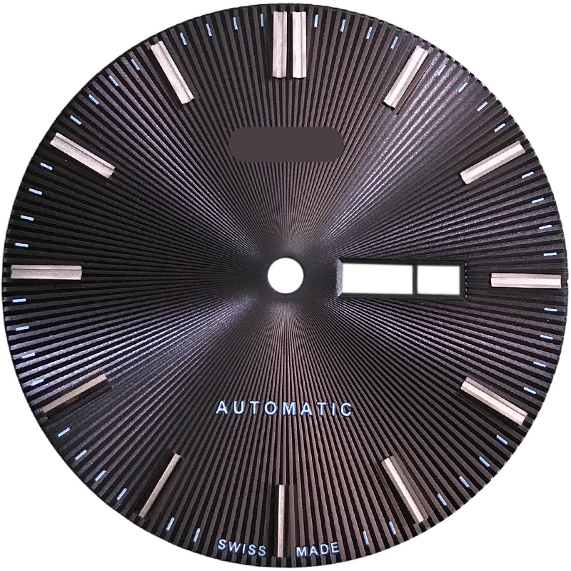 37.2Mm Wijzerplaat Handen Voor M024630A Mannen Mechanische M024 Horloge Tekst Horloge Accessoires M024630 Reparatie Onderdelen: Brown silver dial