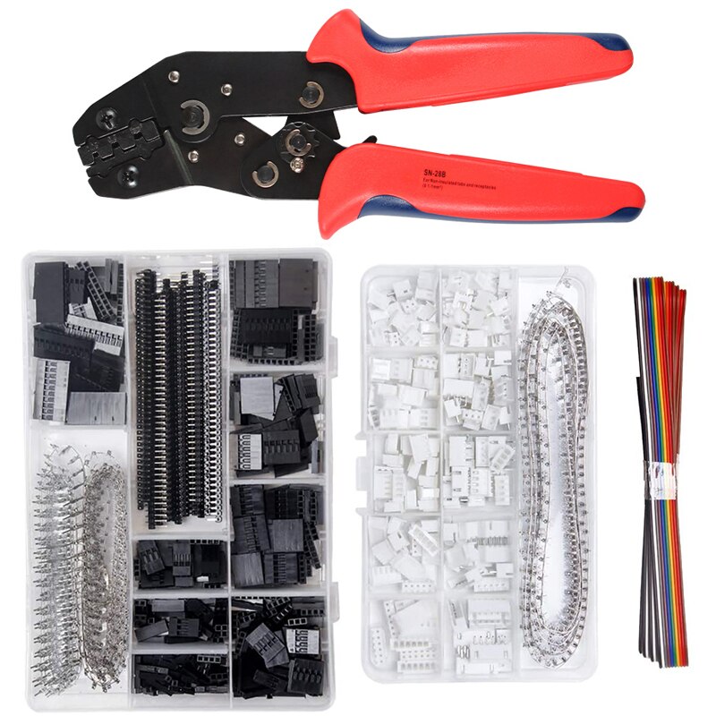 SN-28B 0.1-1mm pliers crimper alicate conjunto de ferramentas 620 pces 2.54mm dupont conectores e 460 pces 2.54mm JST-XH jst conector kit: SN-28B 1550PCS460PCS