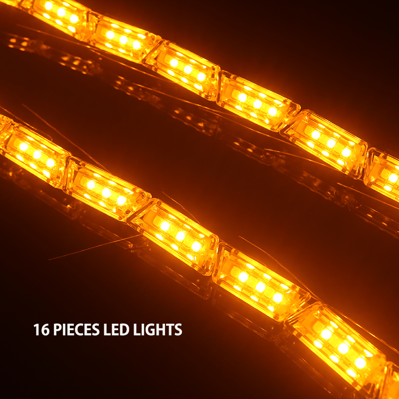 2 Stuks Flexibele Auto Dynamische Led-dagrijverlichting Strip Witte Richtingaanwijzer Gele Strips Vloeiend Licht Voor Auto 12V koplampen