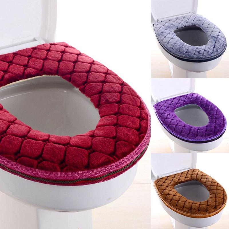 Alfombra de baño aseo cubierta lavable suave asiento almohadillas cálido tapa de inodoro 30cm asiento cojín decoración de baño accesorios de baño