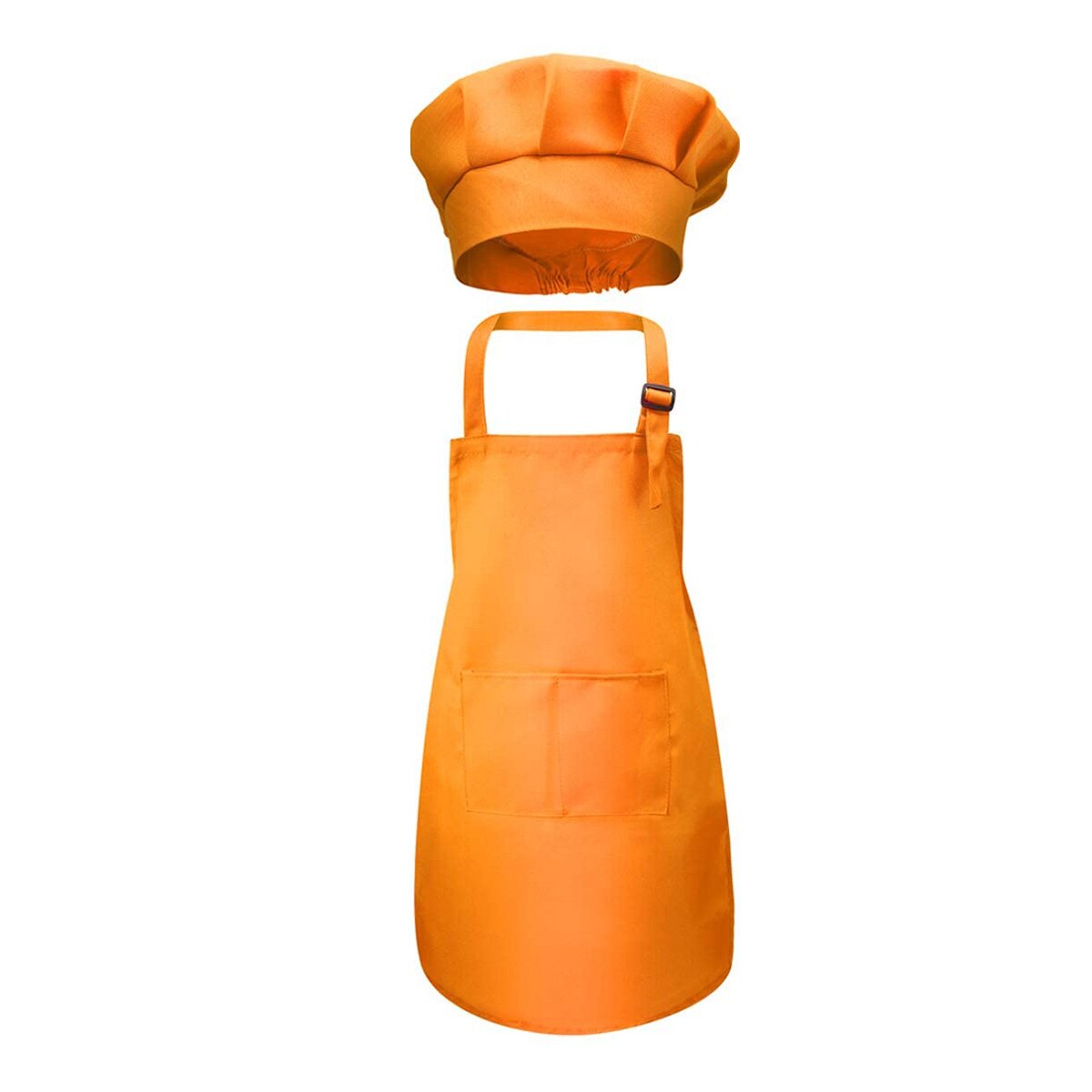 Merke barn frontlomme smekke forkle barn gutt jente forkle kjøkken barn håndverk barn forkle barn male matlaging baby pinafore: Oransje / 3-6 år