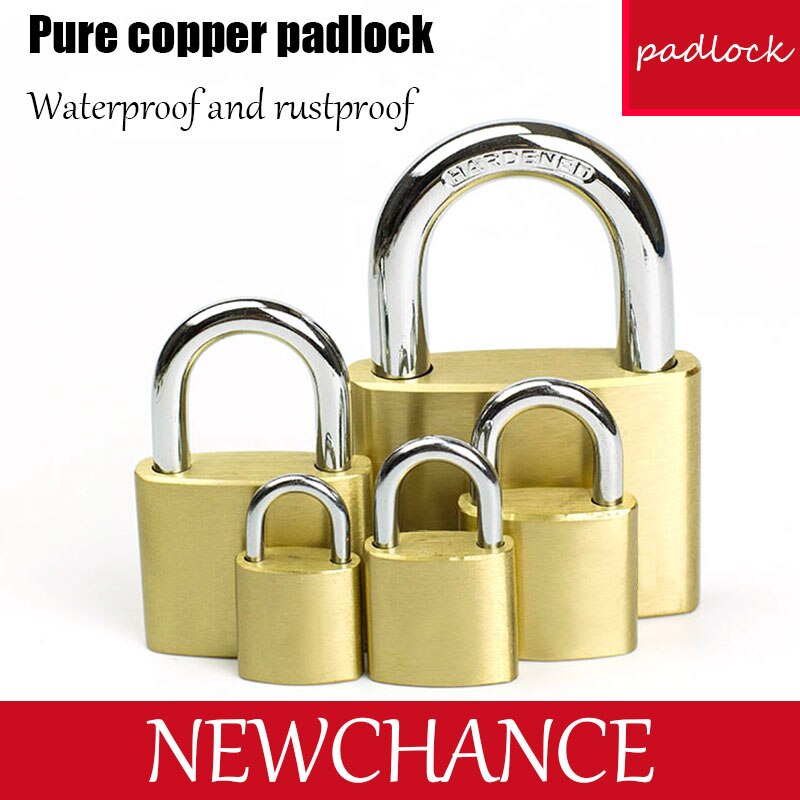 Stainless Steel Padlock Wolf Head Brass Lock Small Door Locks 25mm 32mm 40mm 50mm 63mm all bronze Lock Core Include 3 keys