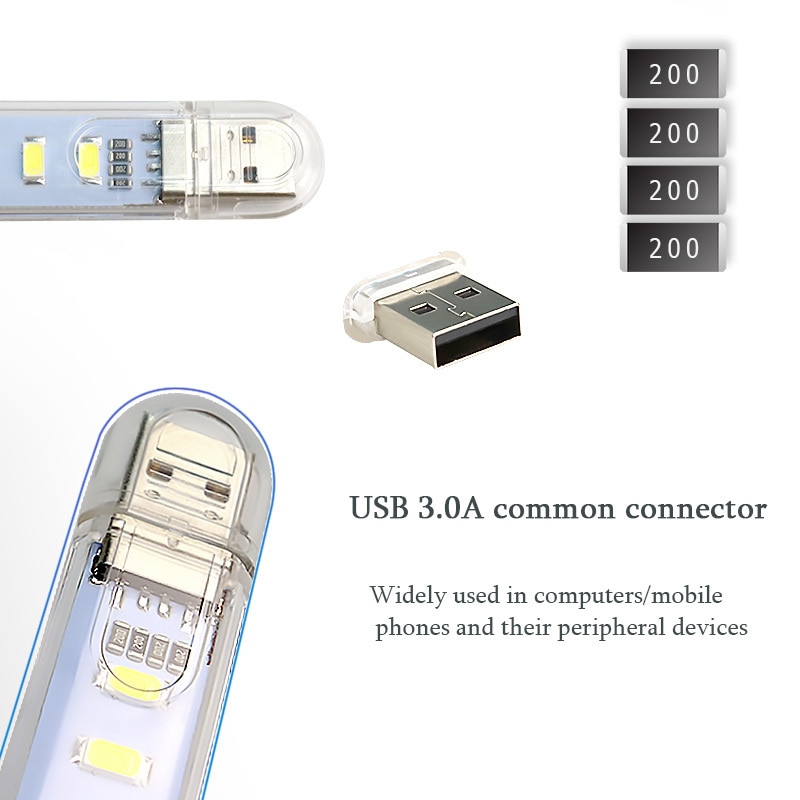 USB LED Books Flashlight Power Bank Powered Book Light 5V Portable Night Lights USB LED Book Lights 3LEDs 8LEDs SMD 5630 5730