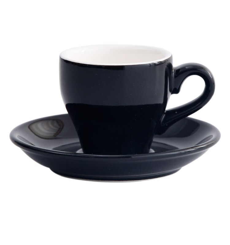 Godteri farge ekspresso kopp og tallerken fargerike 80ml kaffesett italienske amerikanske kaffekopper: Svart