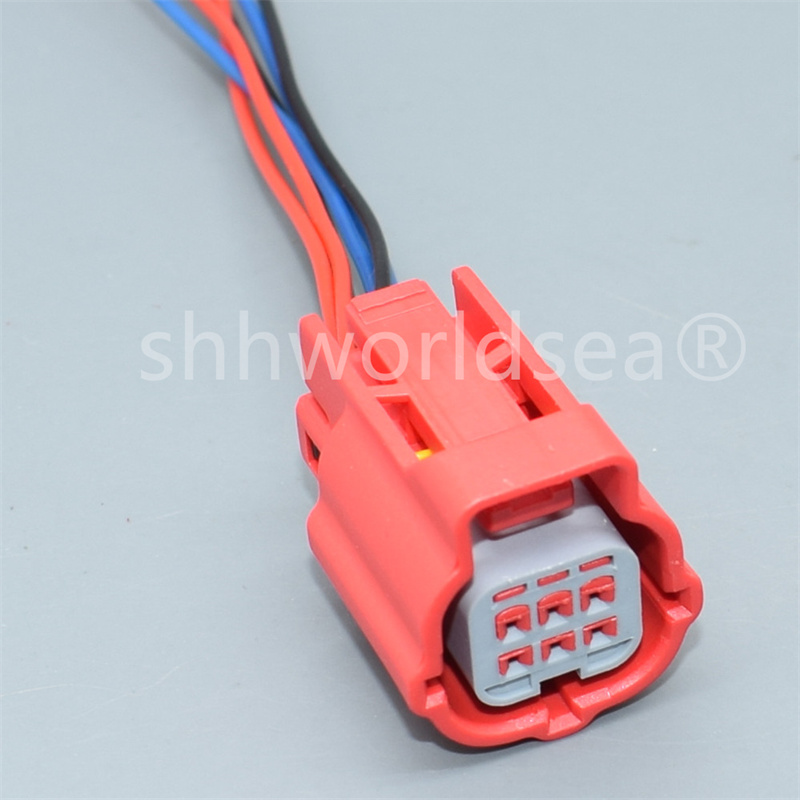 1 Juego de enchufe de diagnóstico OBD de coche rojo de 6 pines macho hembra enchufe Universal automático conector automotriz cubierta de protección de MWTPB-06-1A-R: Rojo