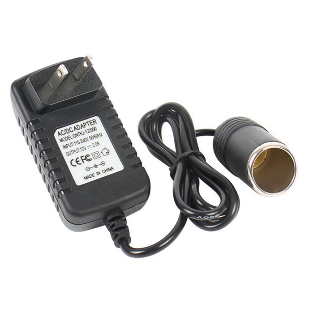 Universele  dc 12 volt ---2a- stopcontact adapter converter auto sigarettenaansteker eu uk us stekker met led-laadindicator
