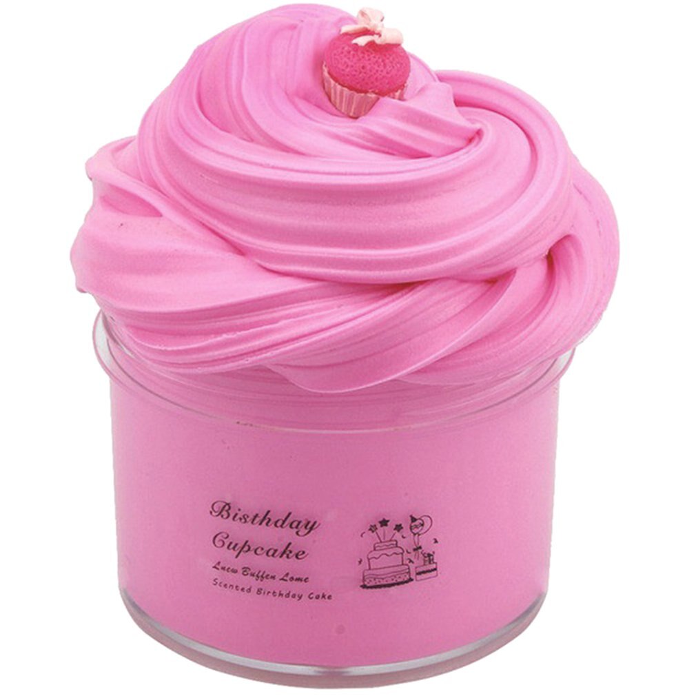 70Ml Fruit Cake S-Lime Pluizige Floam Kids Boetseerklei Speelgoed Polymeer Veilig Katoen Biscuit S-Lime antistress Voor Kids: dark pink cake