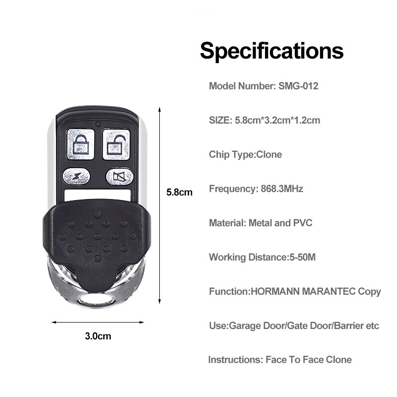 Hormann marantec 868 gate control garage door remote 868 mhz key duplicator clone hsm 2 hsm 4 868 marantec digital  d302 382