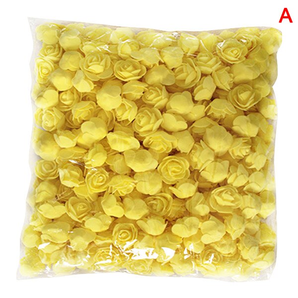 500 pièces/paquet fait à la main Rose fleur Simulation mousse PE décoratif fleur tête guirlande accessoires NOV99: D
