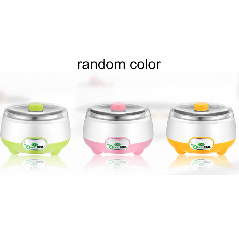 DMWD Mini Electric Yogurt Maker Automatic Yoghourt Machine Leben Natto Rice Wine Fermenter 1L Stainless Steel Liner Container EU: random color