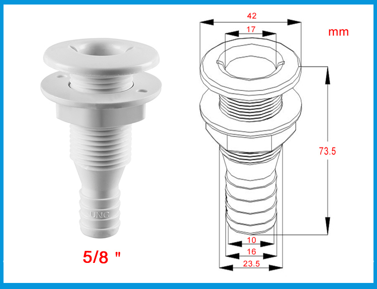 Boat Yachts Speed Boat RV Camping Bilge Hull Drain Sewer Outlet