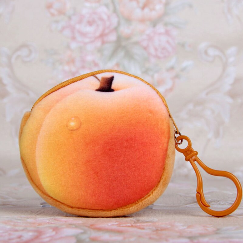 Plush Red Watermelon Coin Bags Fruit Wallet Women Volume Watermelon School Kids Pen Pencil Bag Zipper Case Girls Coin Purses